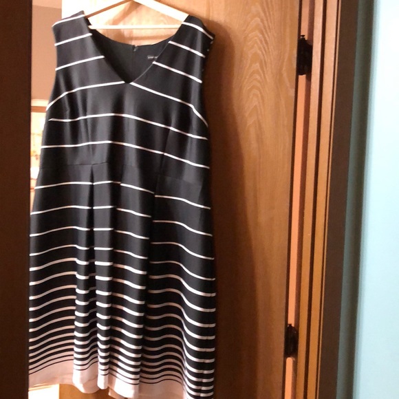 lane bryant black and white dress